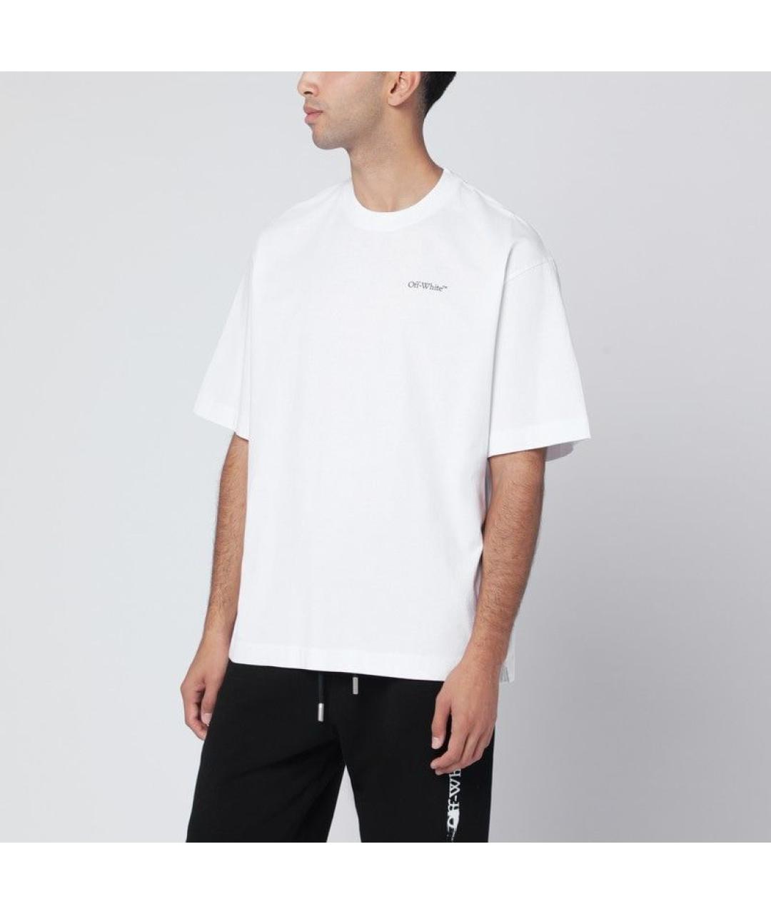 OFF-WHITE Белая хлопковая футболка, фото 3