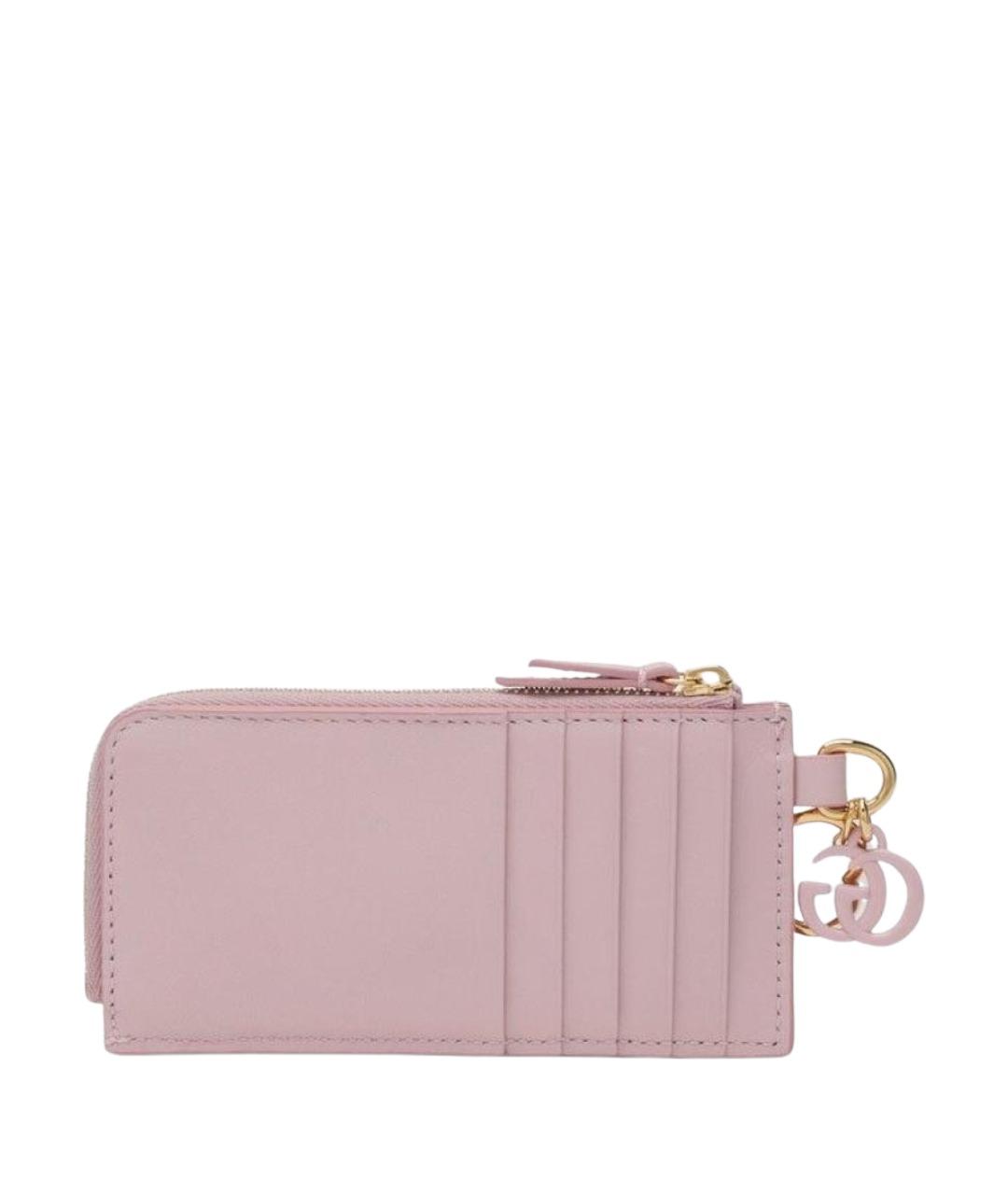 GUCCI Розовый кожаный кардхолдер, фото 2