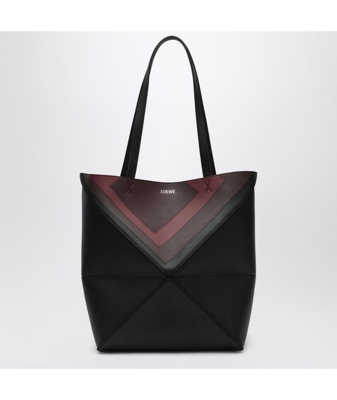 LOEWE Черная кожаная сумка тоут, фото 3