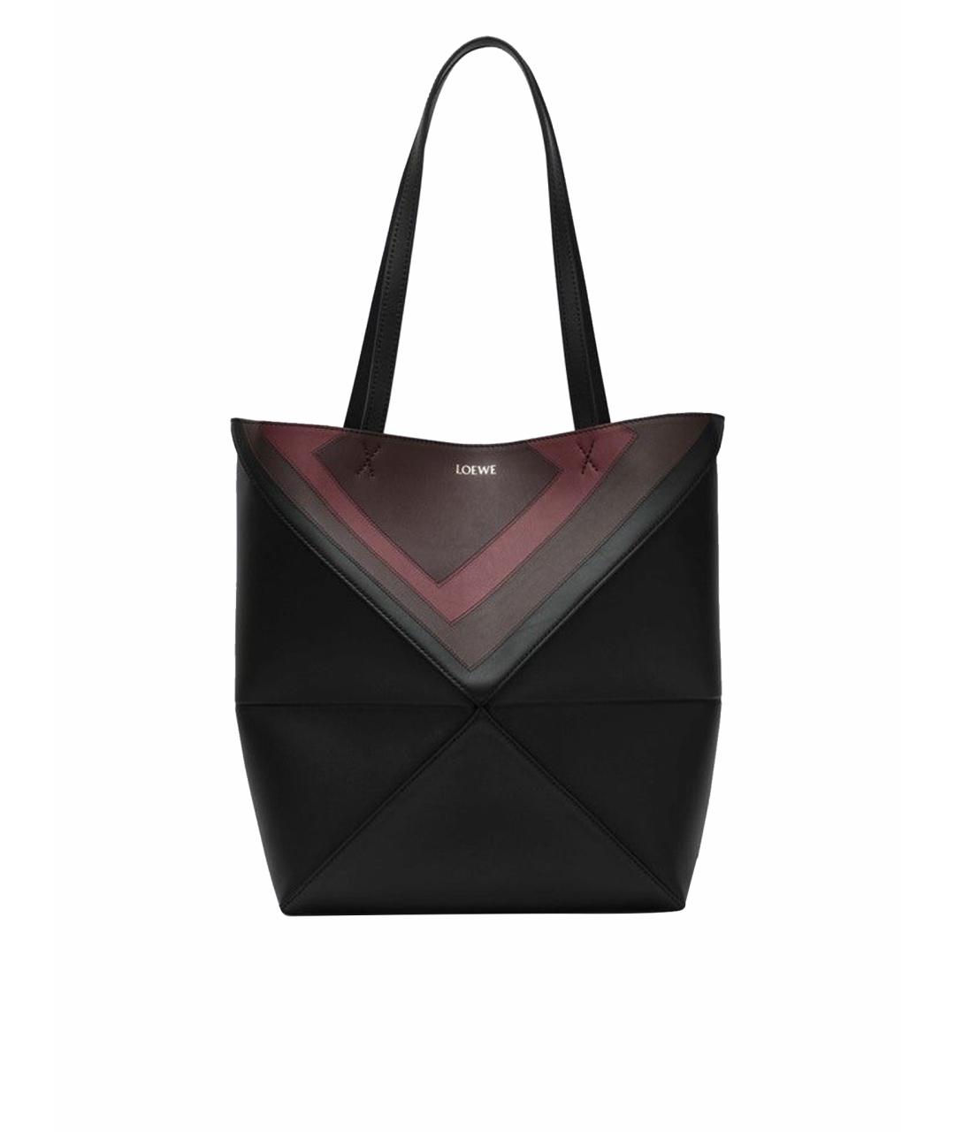 LOEWE Черная кожаная сумка тоут, фото 1