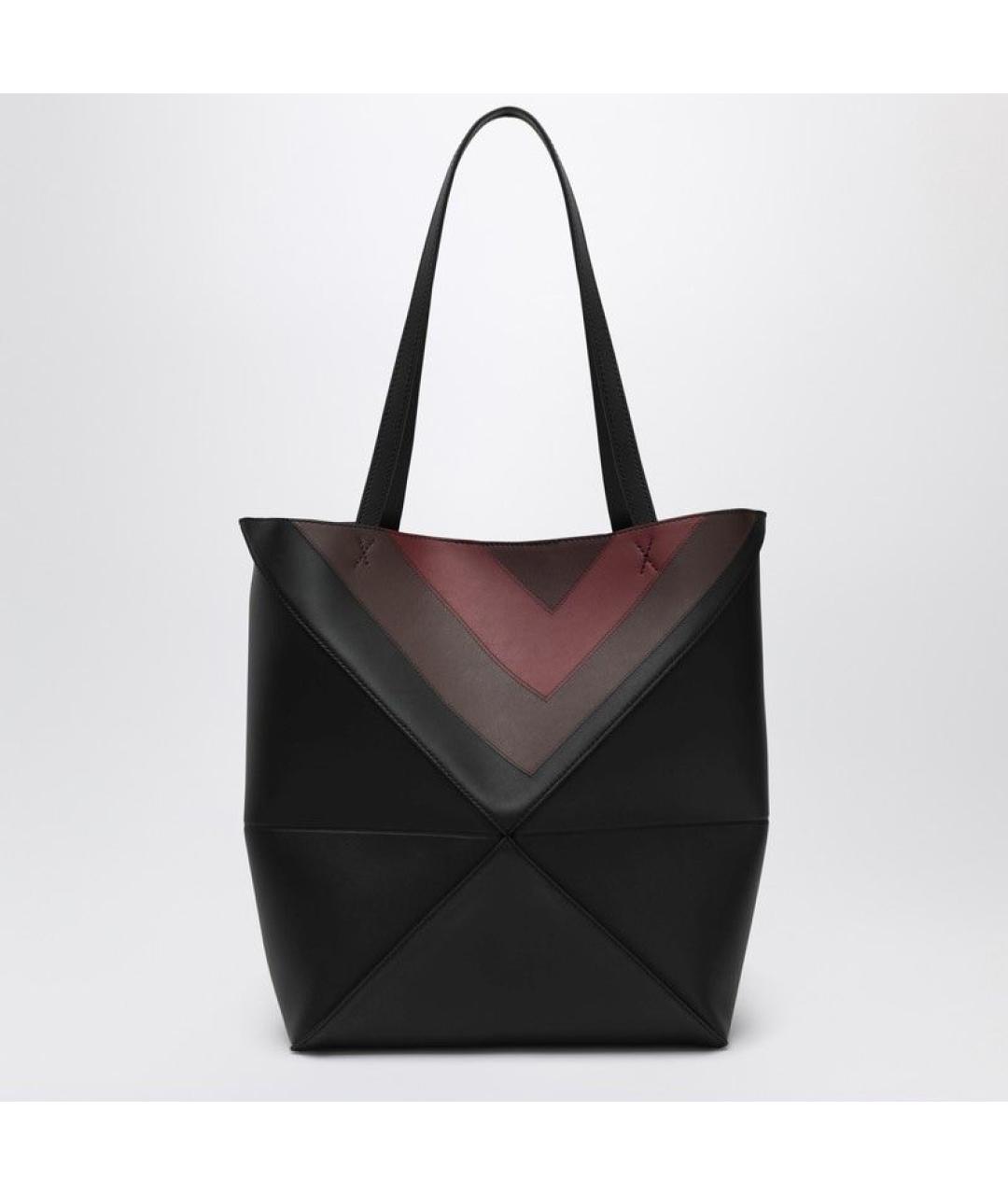 LOEWE Черная кожаная сумка тоут, фото 2
