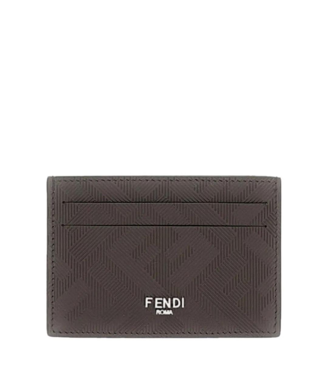 FENDI Коричневый кожаный кардхолдер, фото 1