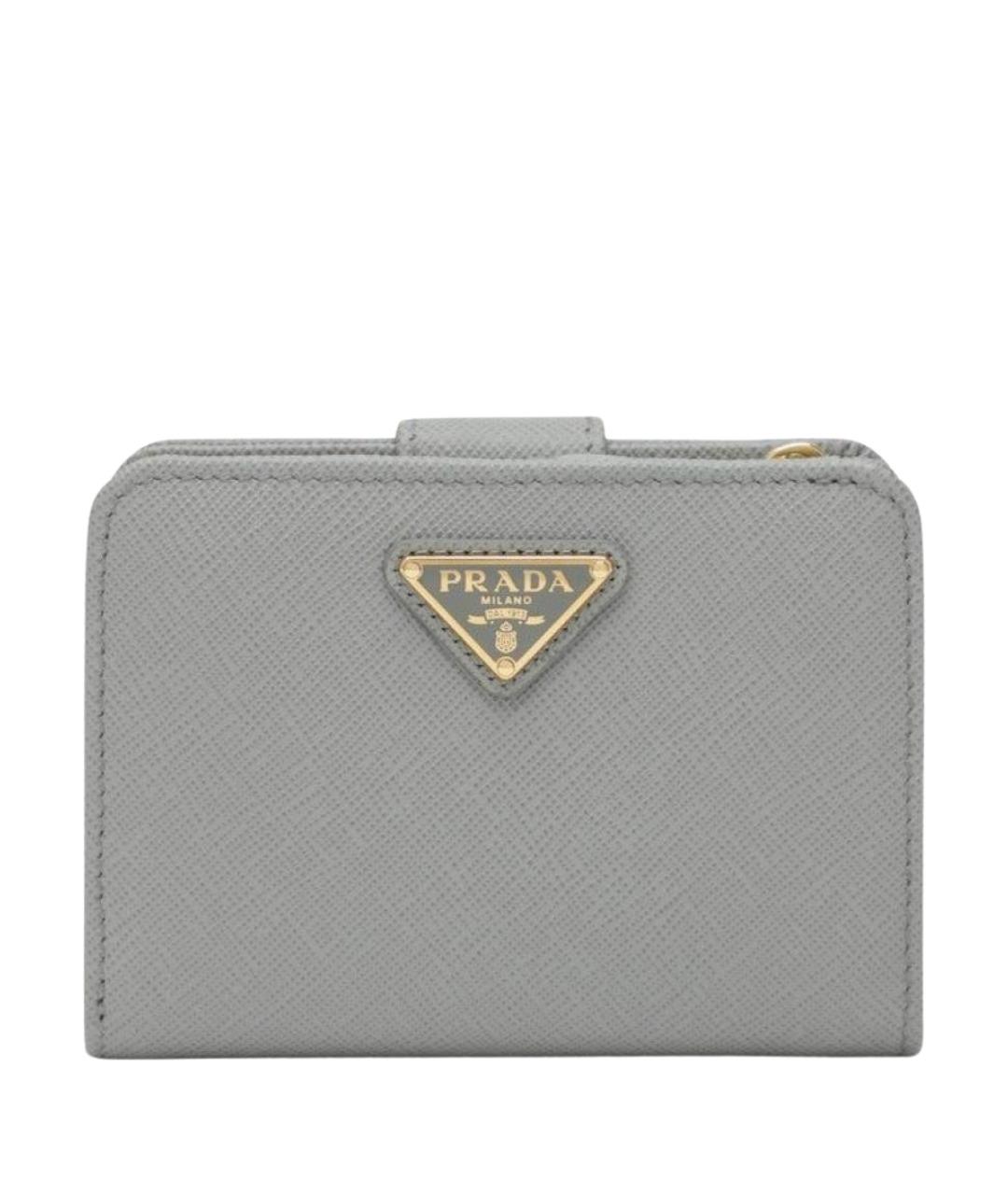 PRADA Серый кожаный кошелек, фото 1
