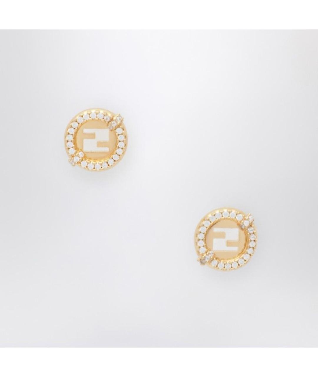 FENDI Золотые металлические серьги, фото 3