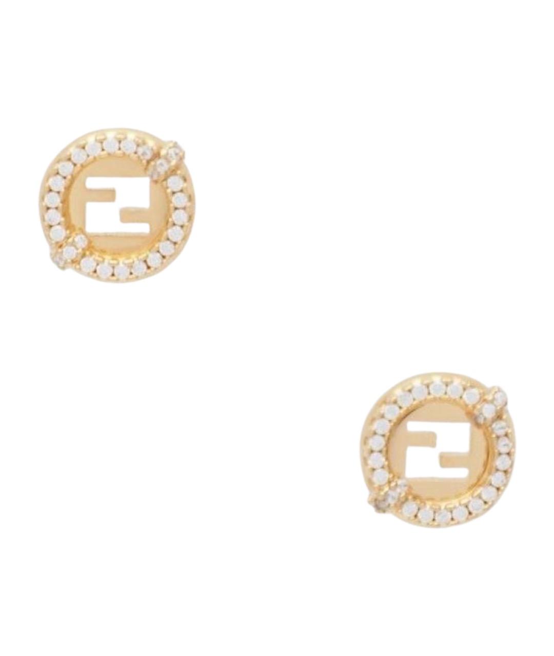 FENDI Золотые металлические серьги, фото 1