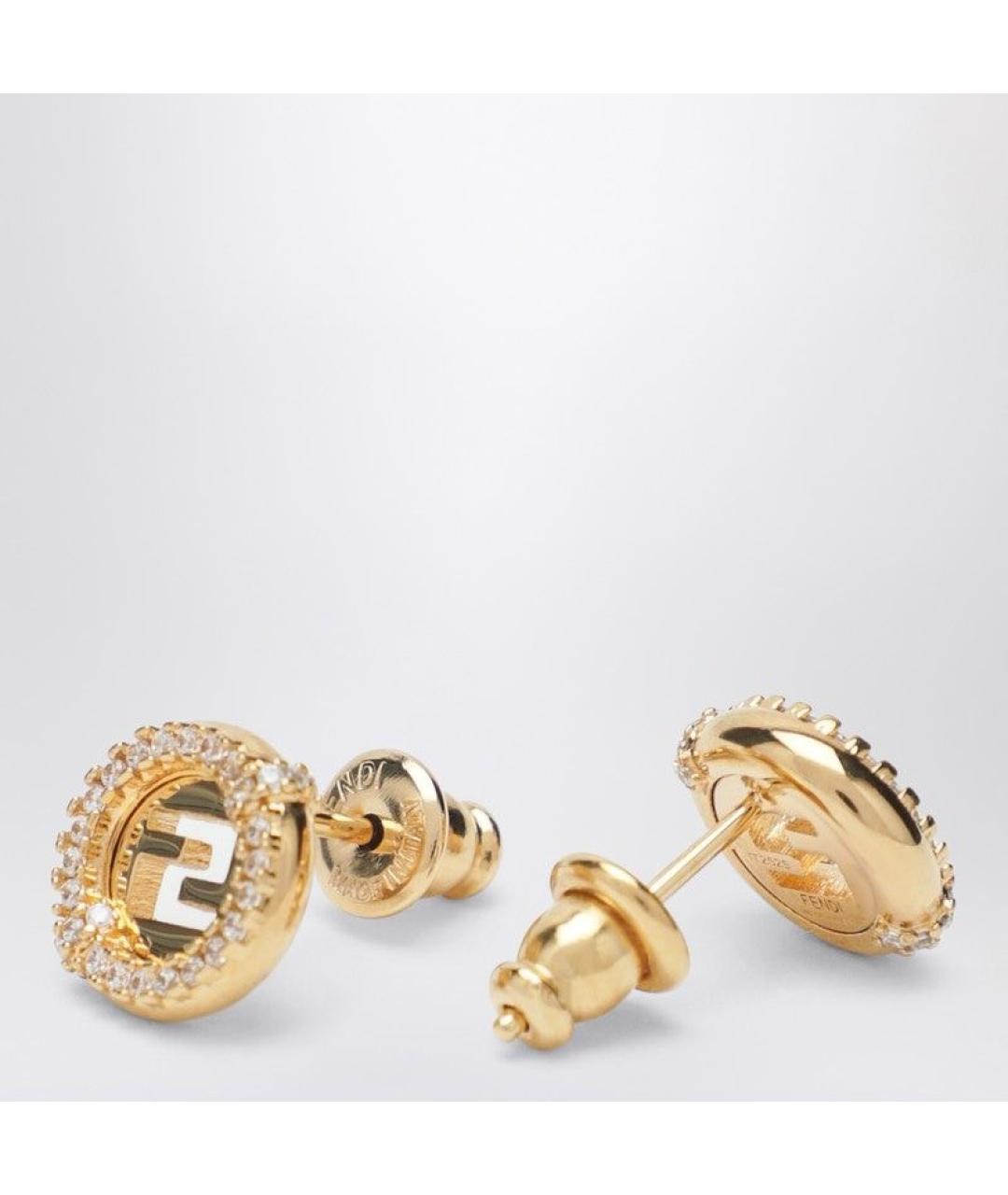 FENDI Золотые металлические серьги, фото 2