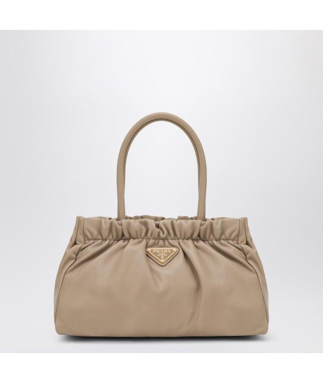 PRADA Бежевая кожаная сумка тоут, фото 3