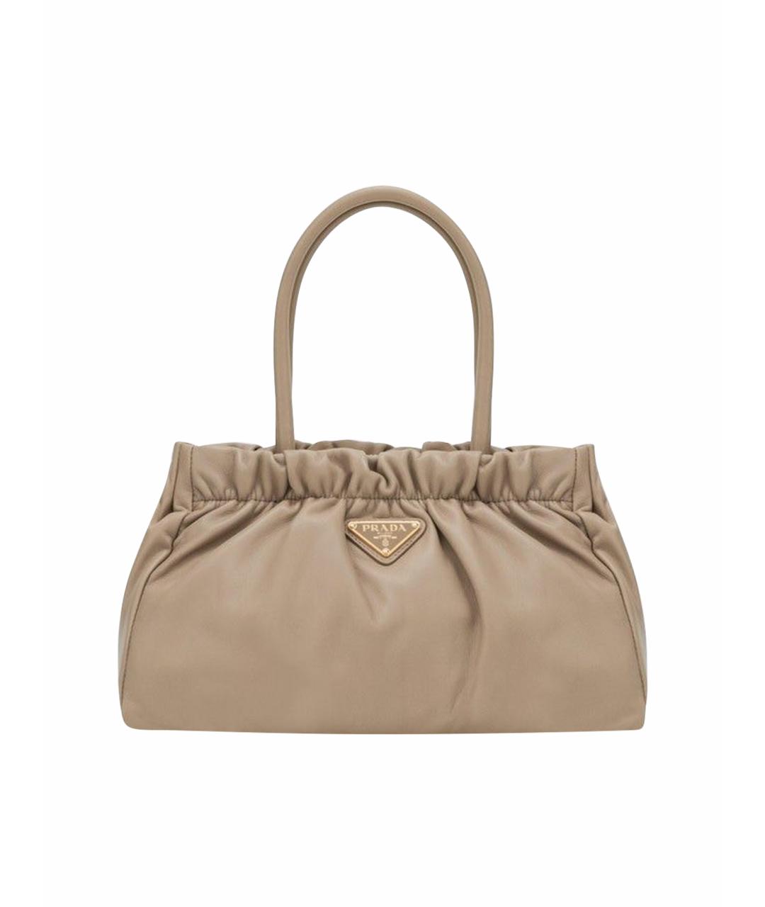 PRADA Бежевая кожаная сумка тоут, фото 1