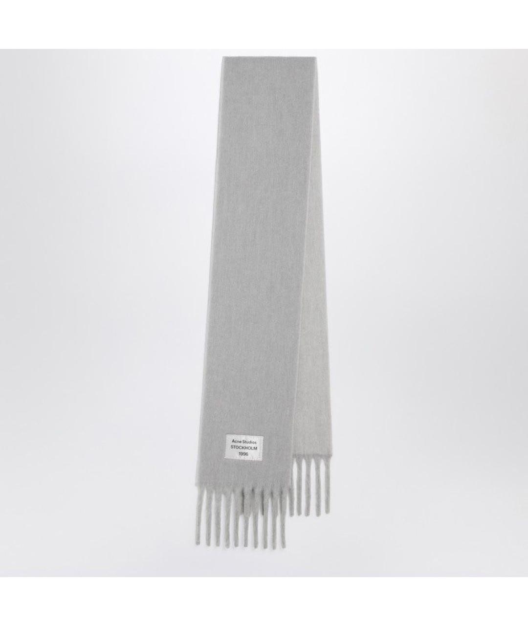 ACNE STUDIOS Серый шерстяной шарф, фото 3