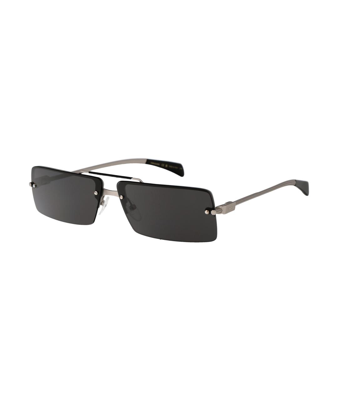 FERRAGAMO Черные металлические солнцезащитные очки, фото 2