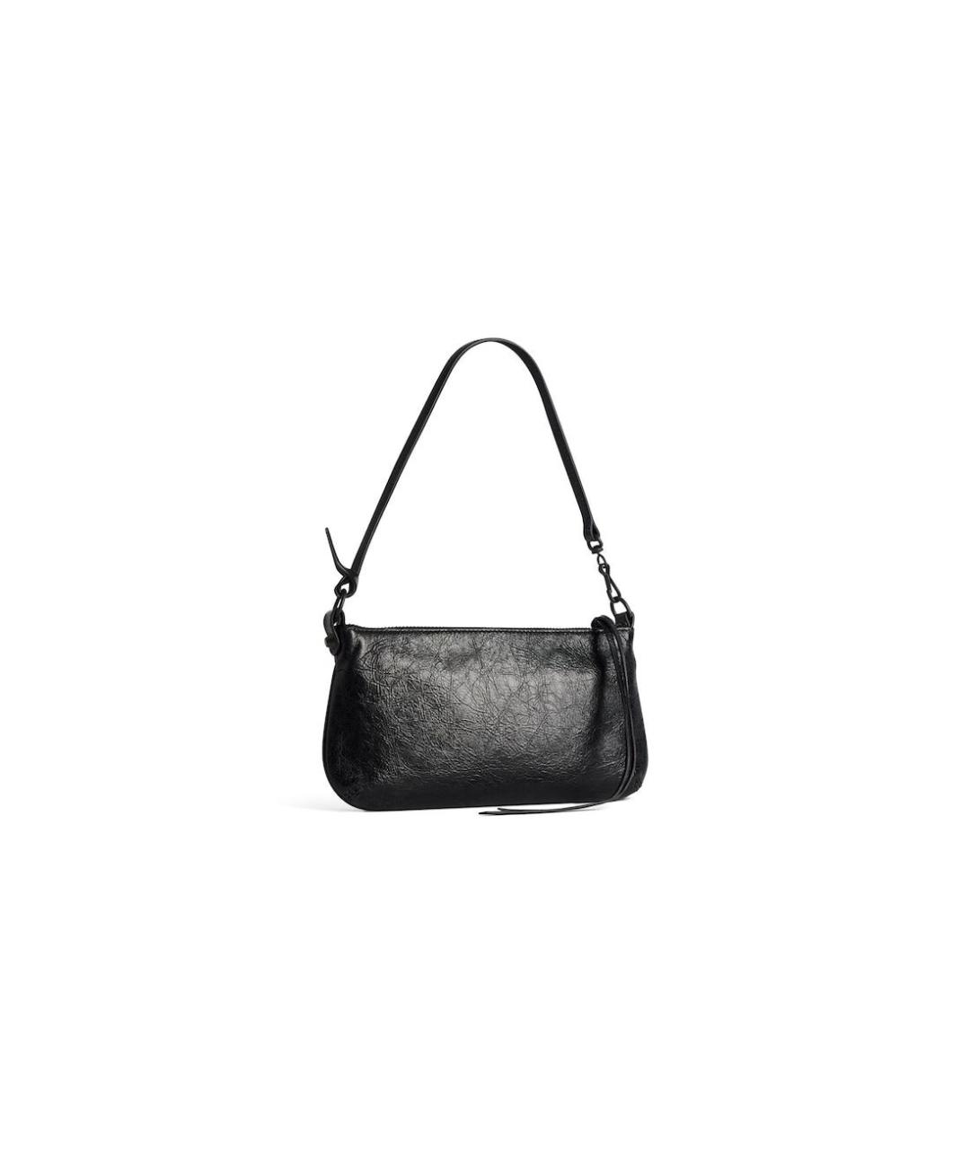 BALENCIAGA Черная кожаная сумка через плечо, фото 3