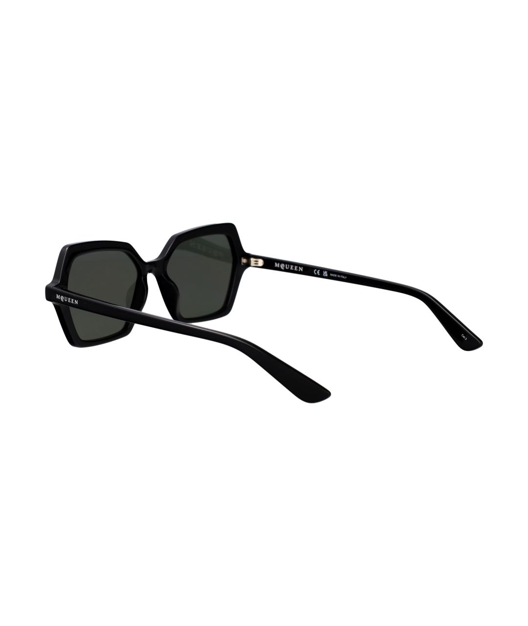 ALEXANDER MCQUEEN Черные пластиковые солнцезащитные очки, фото 4