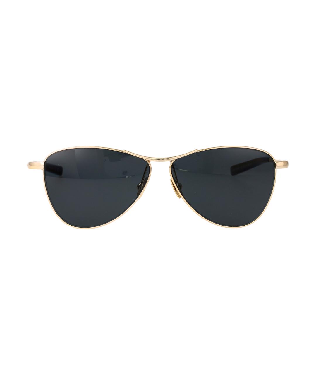 SAINT LAURENT Золотые металлические солнцезащитные очки, фото 1