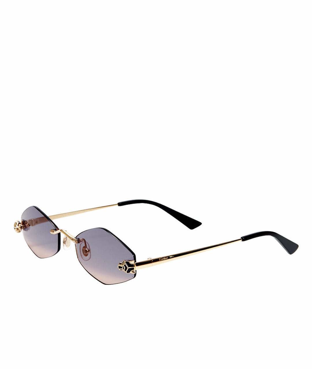 CARTIER Фиолетовые металлические солнцезащитные очки, фото 1