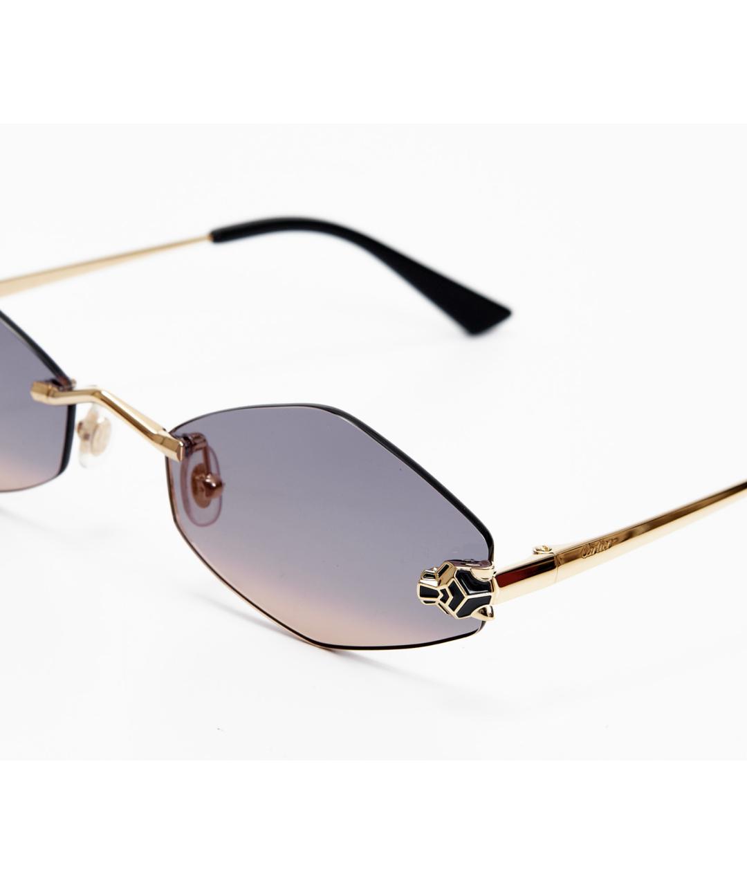CARTIER Фиолетовые металлические солнцезащитные очки, фото 3