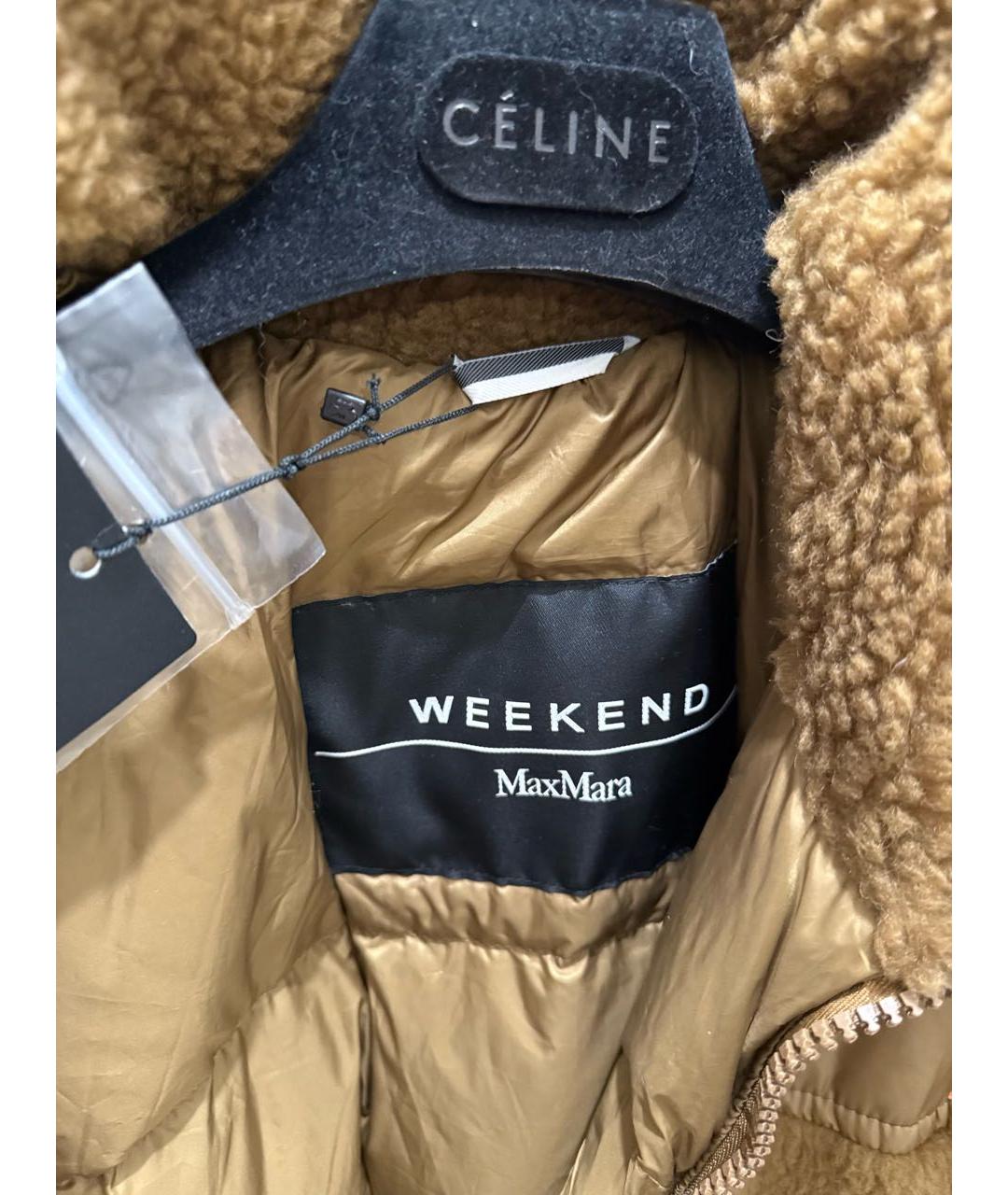 WEEKEND MAX MARA Коричневая шерстяная шуба, фото 3