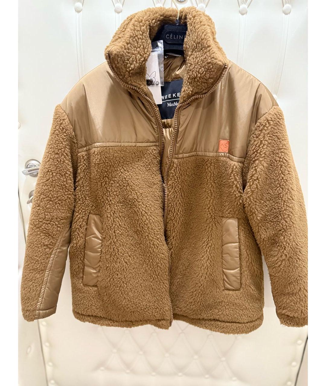 WEEKEND MAX MARA Коричневая шерстяная шуба, фото 5