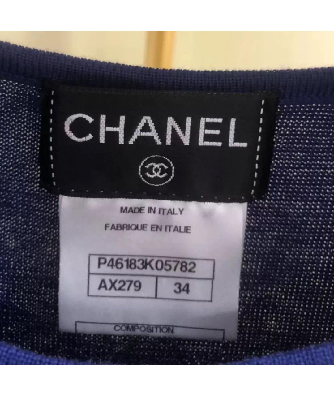 CHANEL Темно-синяя футболка, фото 6