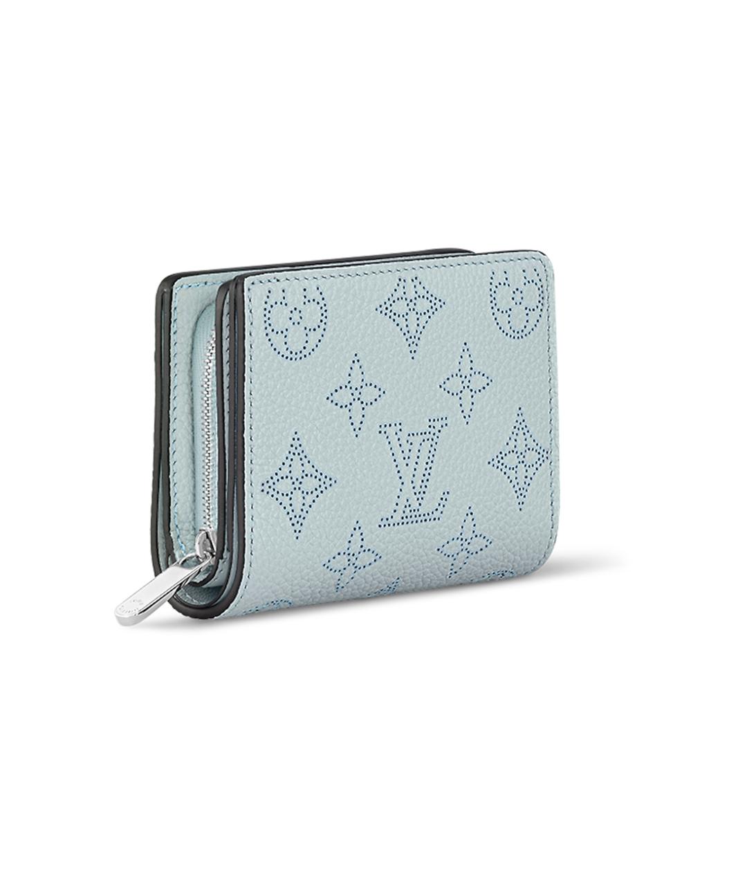 LOUIS VUITTON Голубой кожаный кошелек, фото 2
