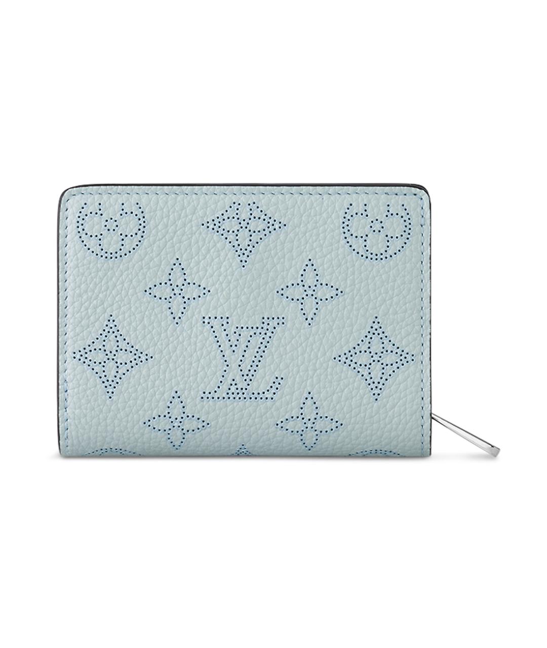 LOUIS VUITTON Голубой кожаный кошелек, фото 3