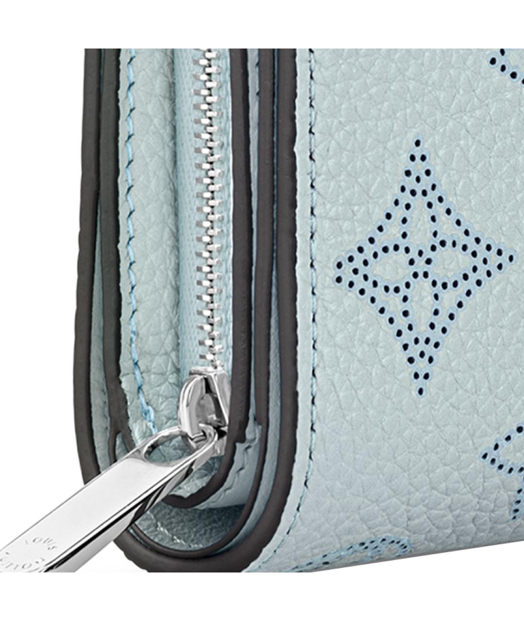 LOUIS VUITTON Голубой кожаный кошелек, фото 6