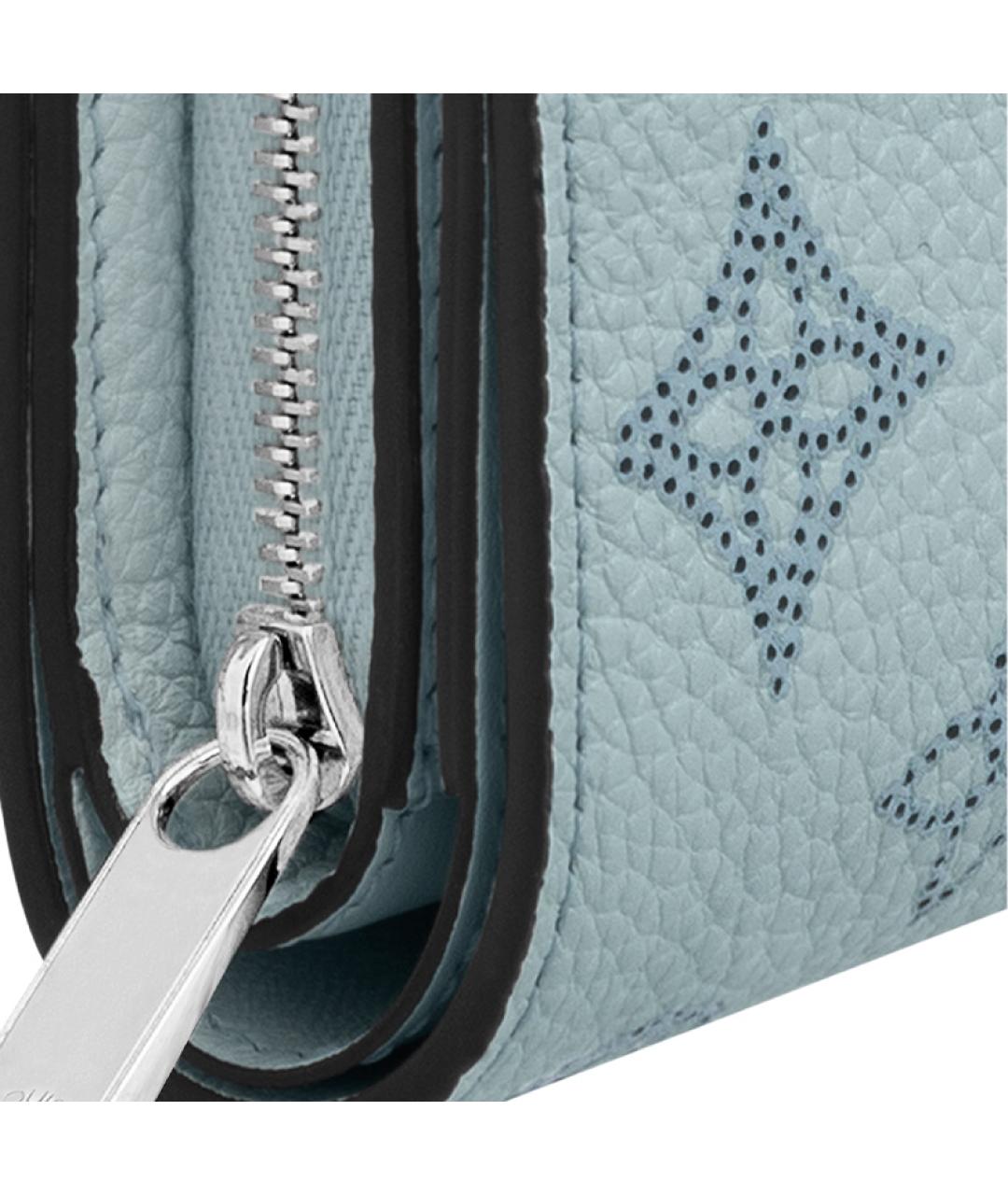 LOUIS VUITTON Голубой кожаный кошелек, фото 7