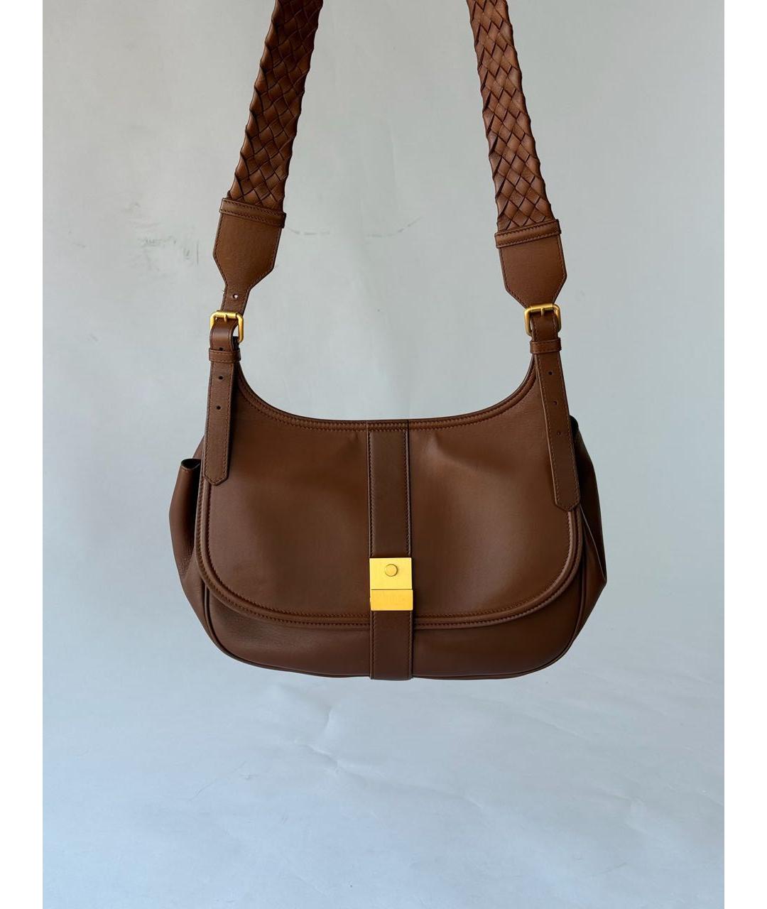 BOTTEGA VENETA Коричневая кожаная сумка тоут, фото 9