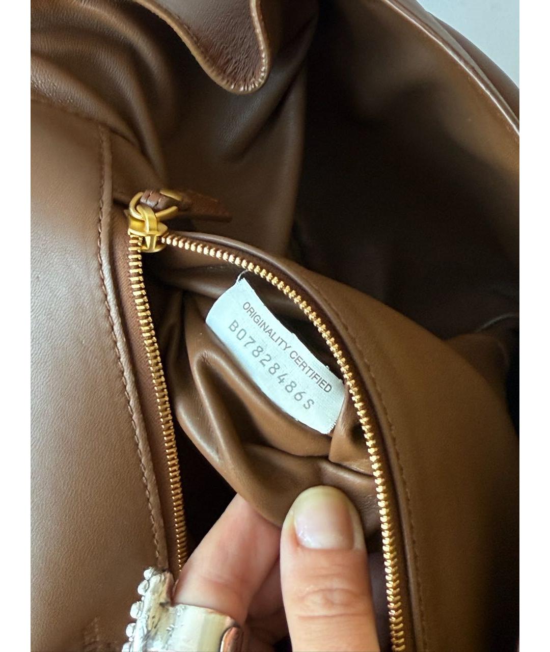 BOTTEGA VENETA Коричневая кожаная сумка тоут, фото 8