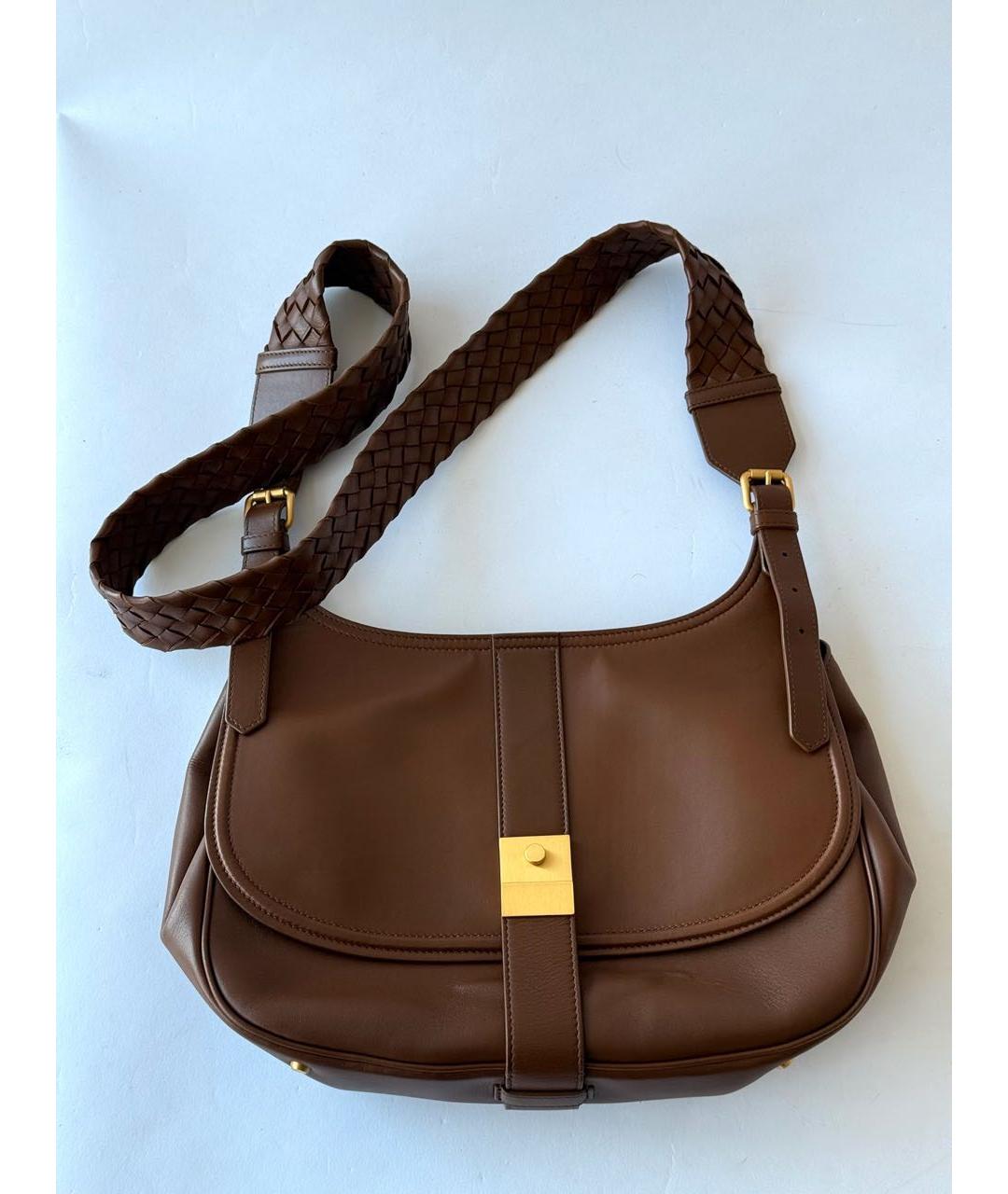 BOTTEGA VENETA Коричневая кожаная сумка тоут, фото 6