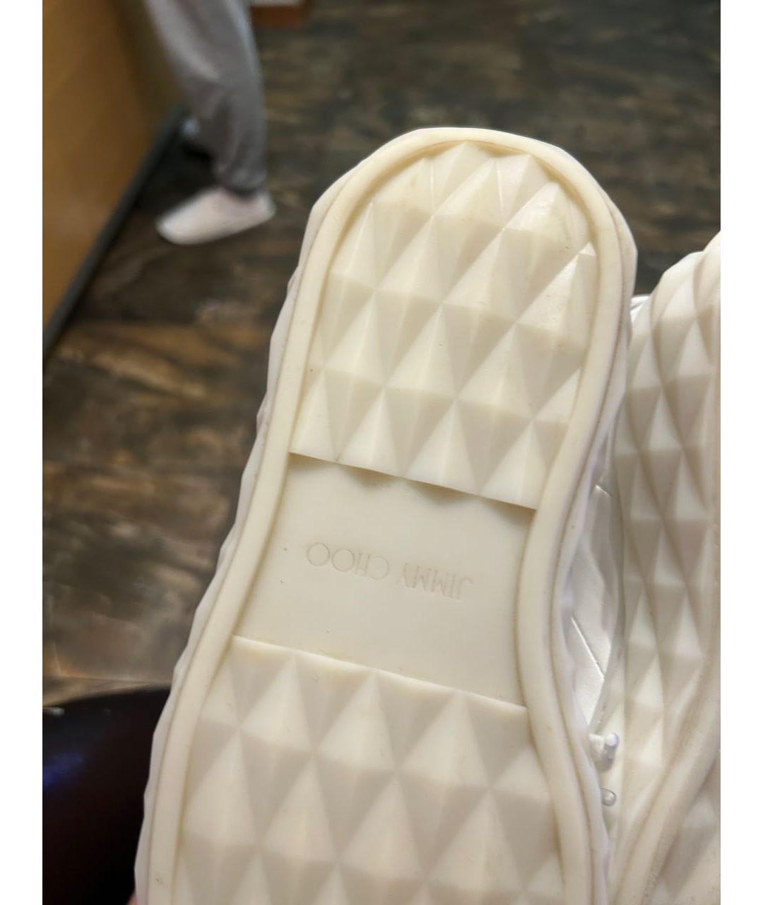 JIMMY CHOO Белые кожаные кеды, фото 5