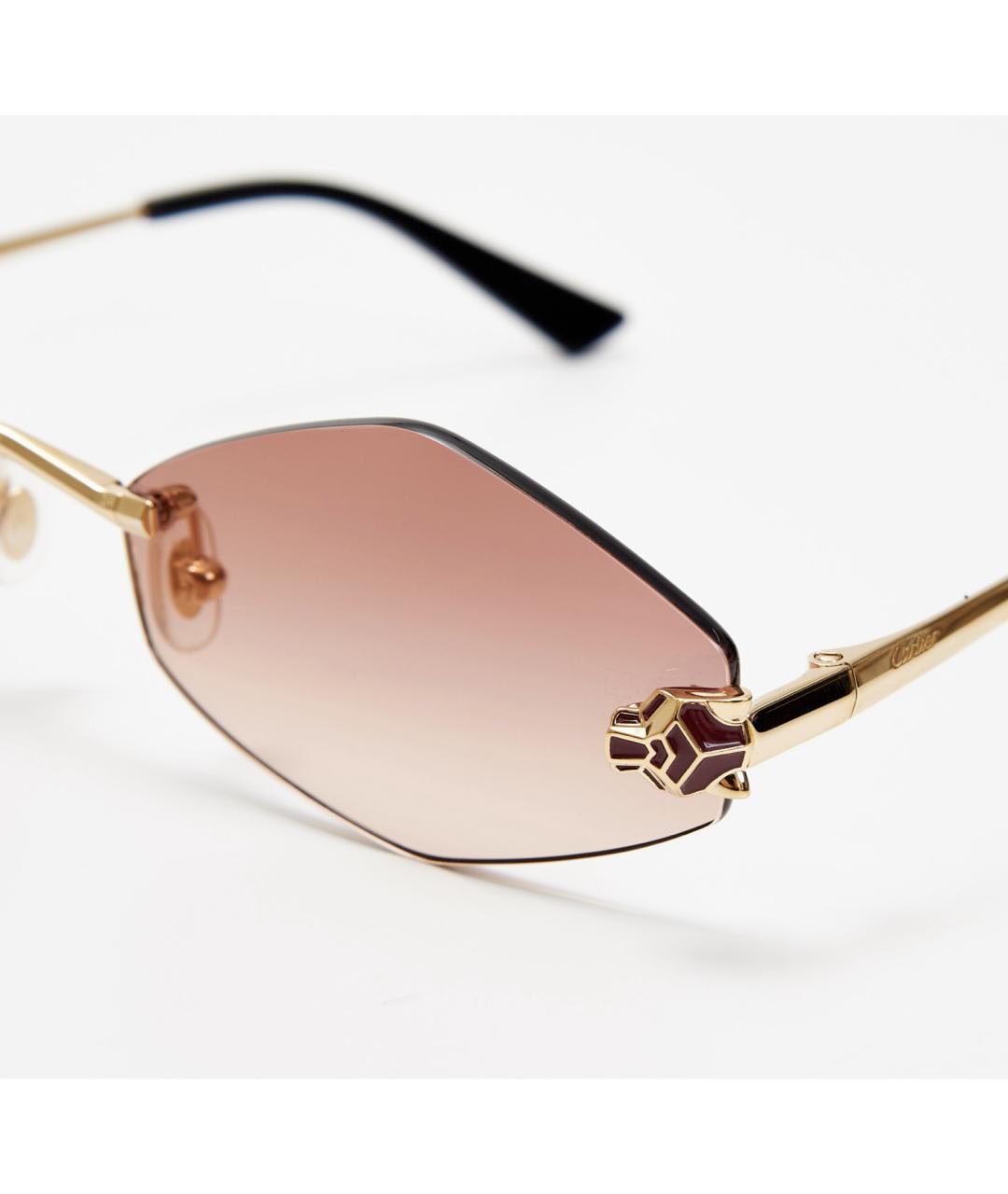 CARTIER Золотые металлические солнцезащитные очки, фото 3