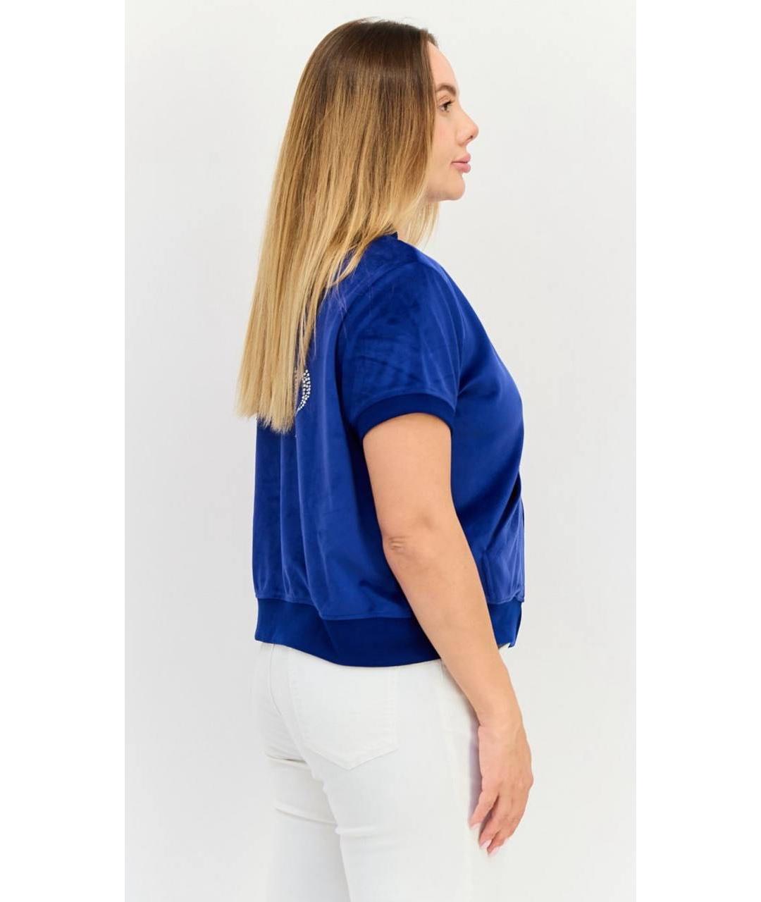 JUICY COUTURE Синяя полиэстеровая блузы, фото 8