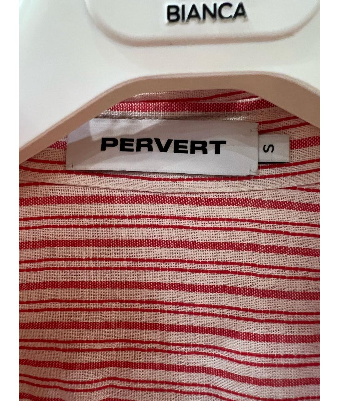 PERVERT Розовая хлопковая рубашка, фото 3