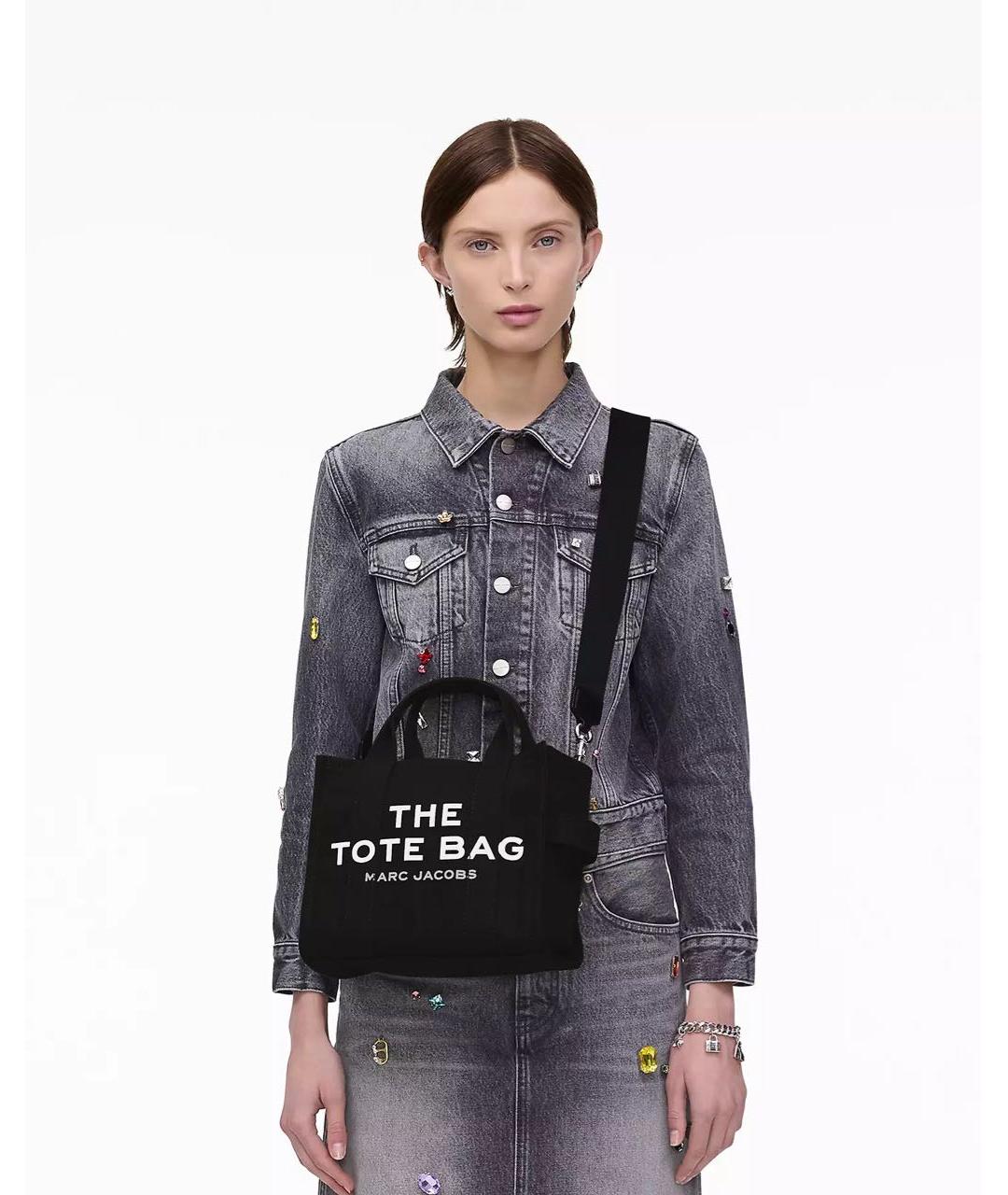 MARC JACOBS Черная хлопковая сумка тоут, фото 2