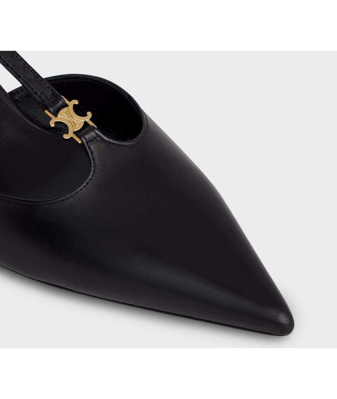 CELINE Черные кожаные туфли, фото 4