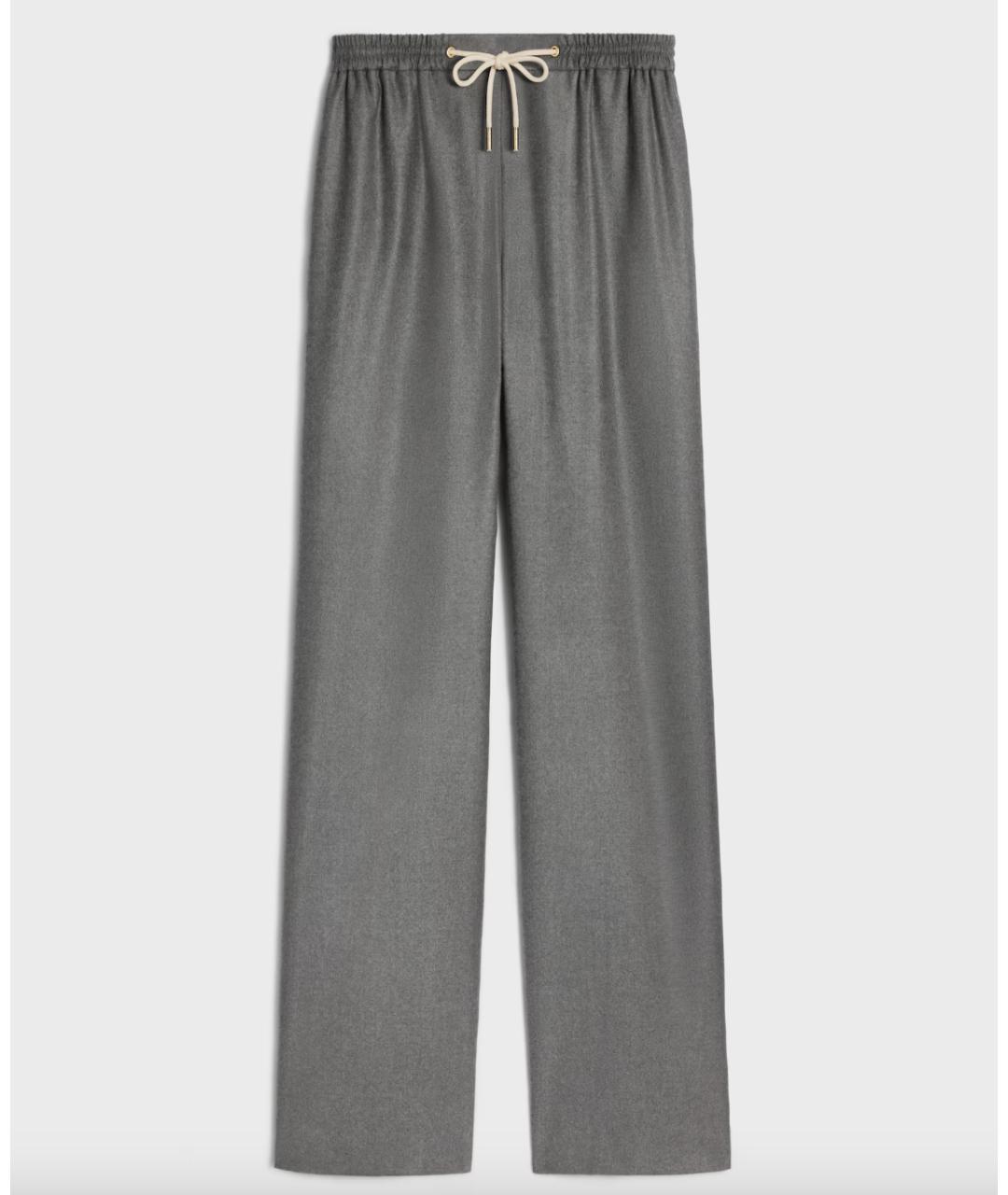 CELINE Серые кашемировые прямые брюки, фото 4