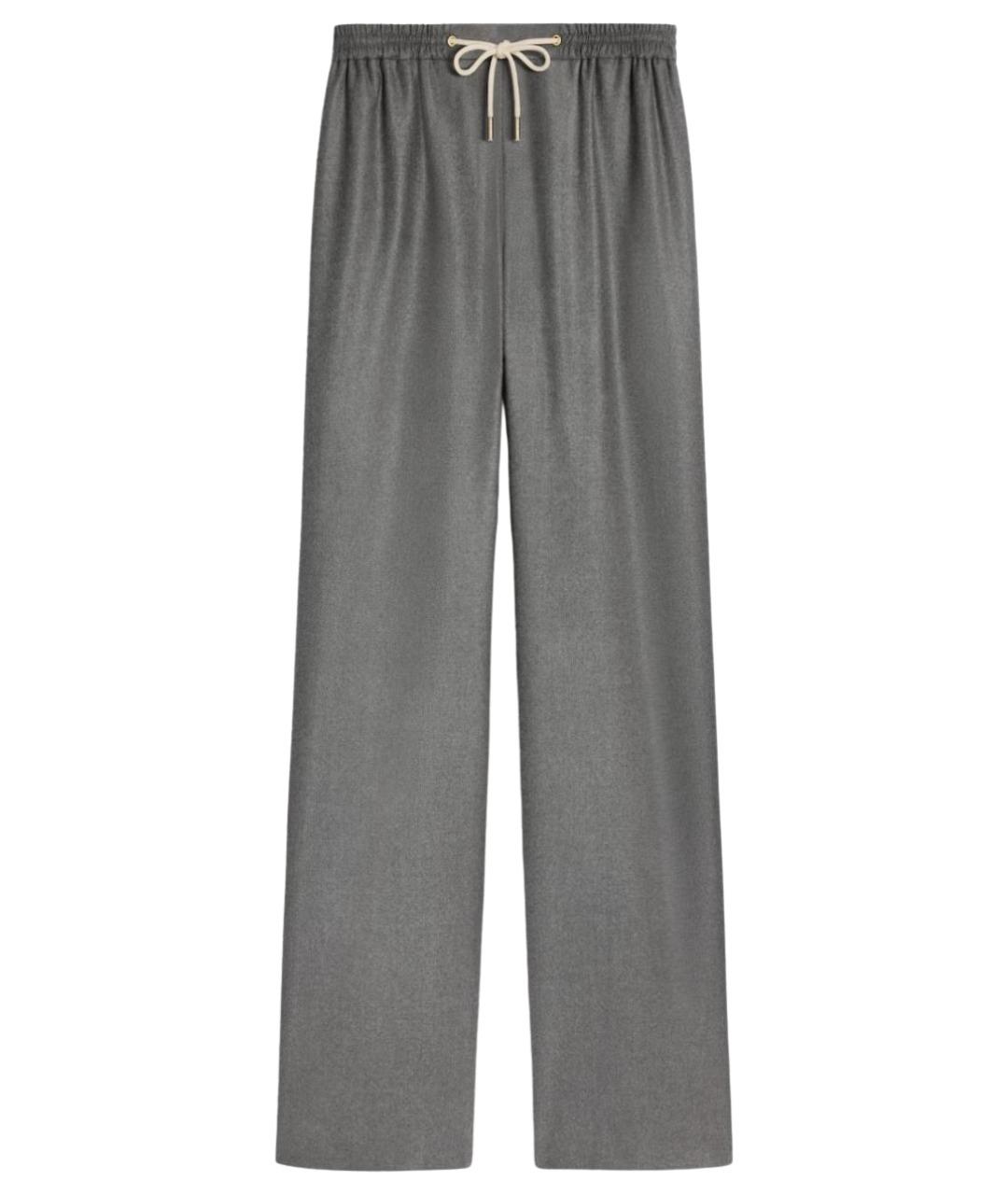 CELINE Серые кашемировые прямые брюки, фото 1