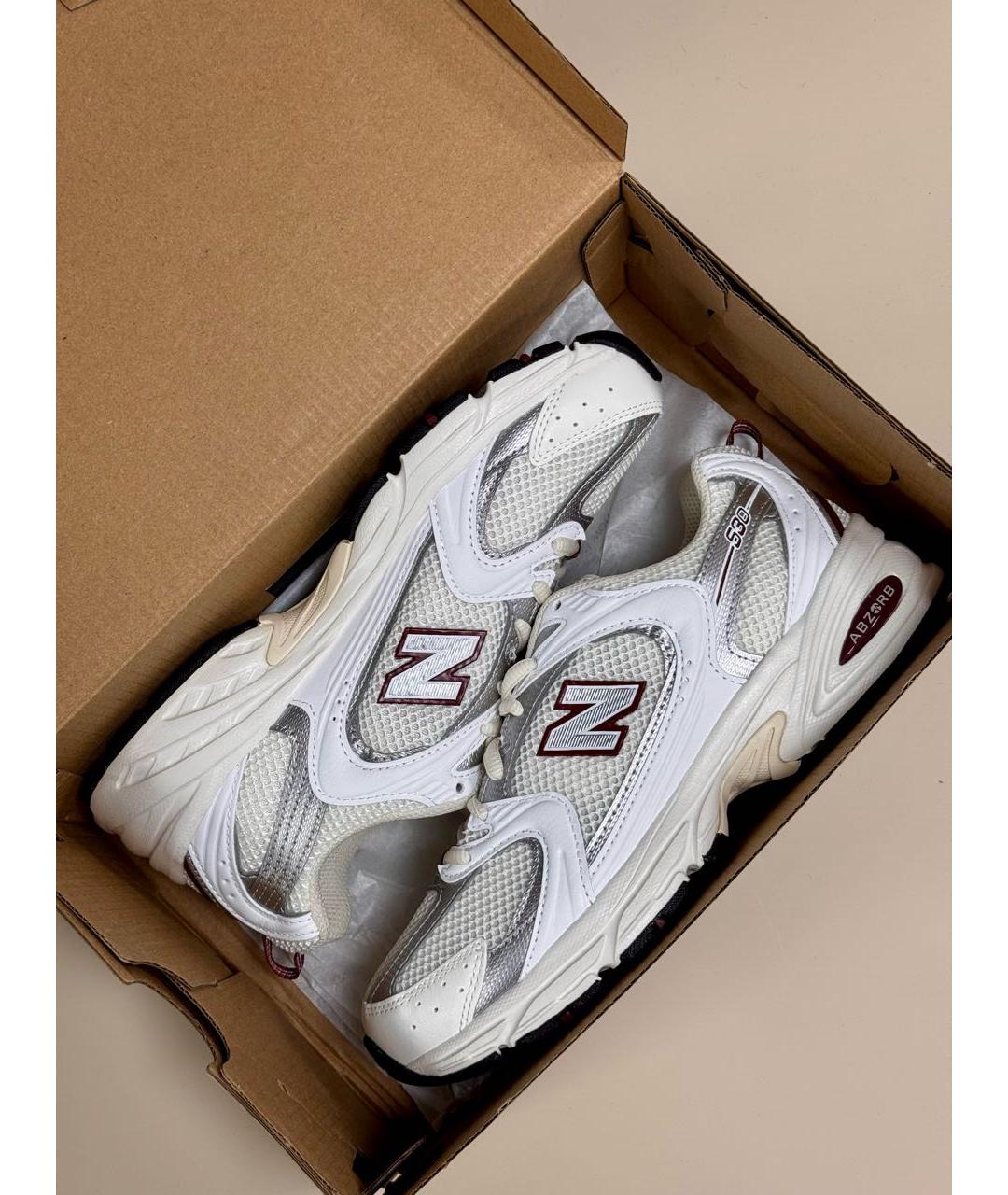 NEW BALANCE Белые текстильные кроссовки, фото 3