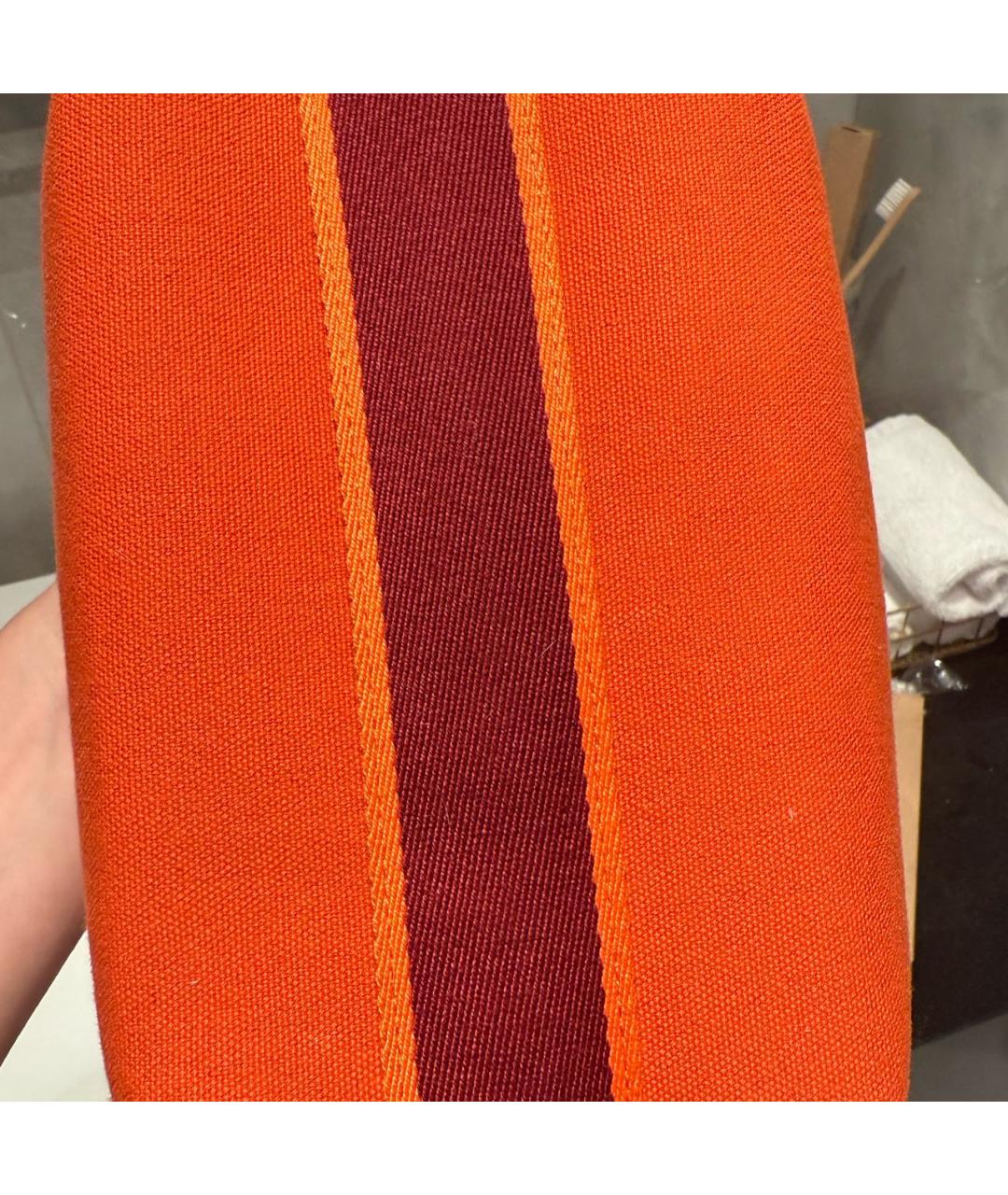 HERMES Оранжевая хлопковая косметичка, фото 2