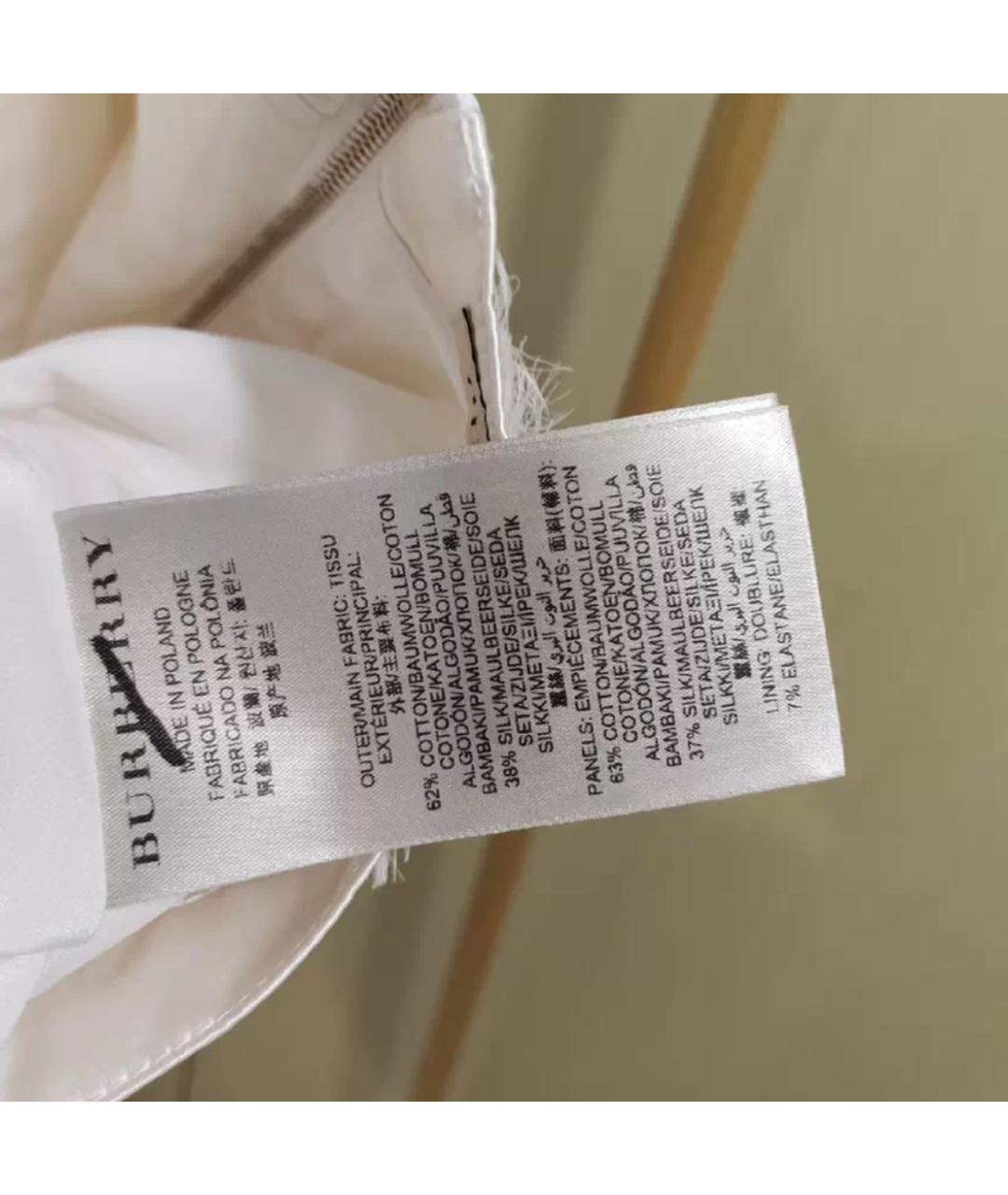 BURBERRY Белая юбка мини, фото 4