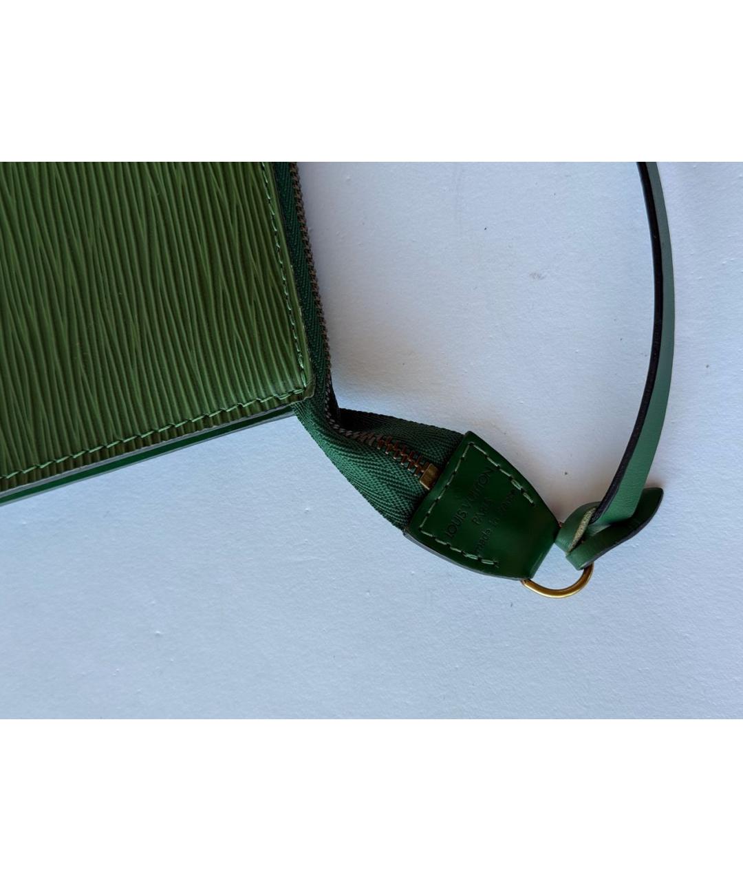 LOUIS VUITTON Зеленая кожаная сумка с короткими ручками, фото 5