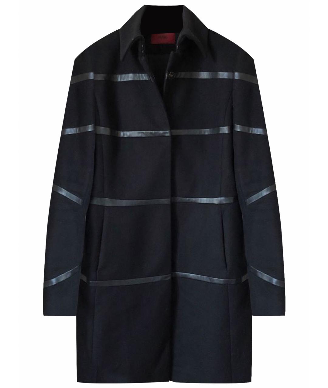 HUGO BOSS Черное шерстяное пальто, фото 1
