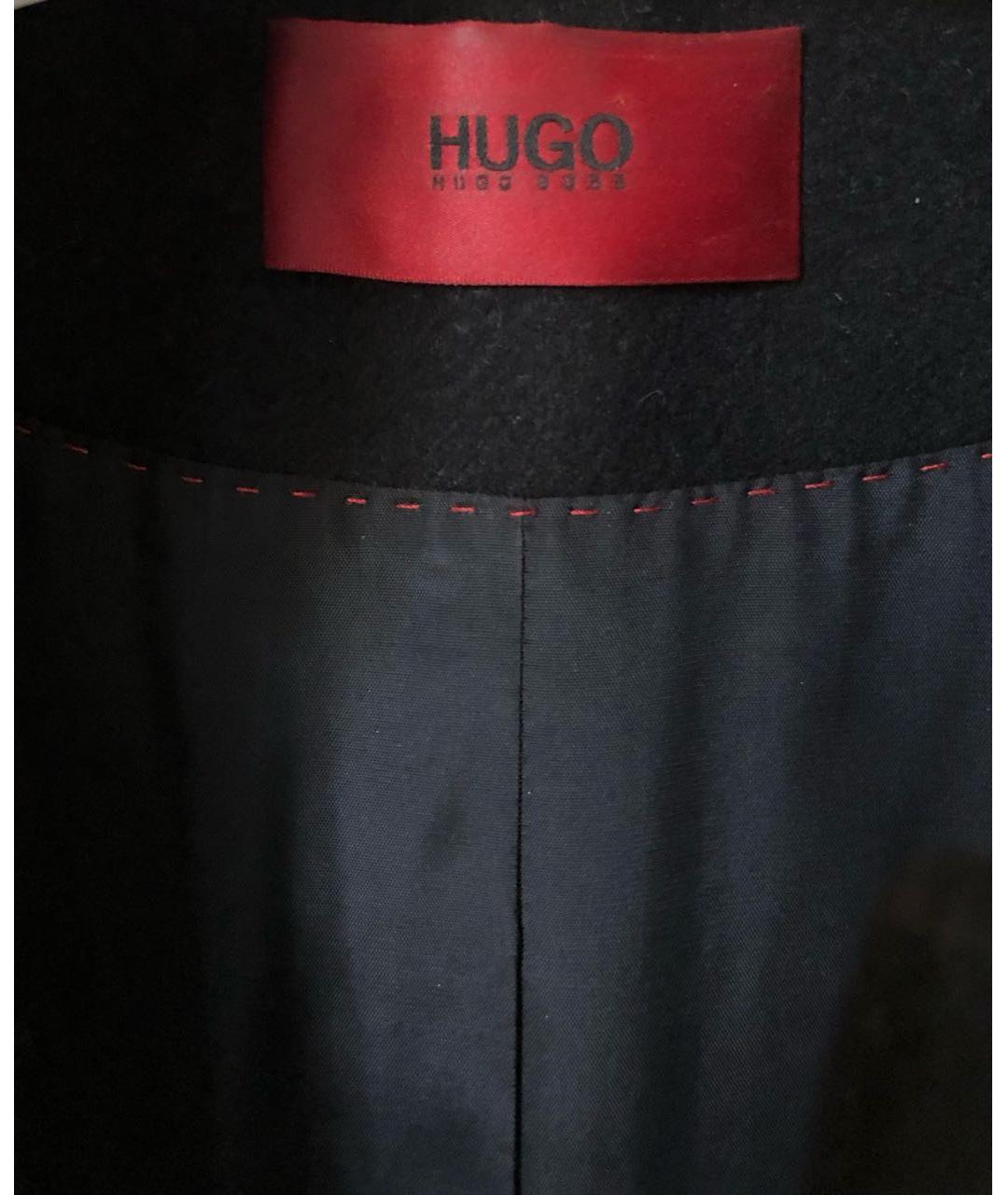 HUGO BOSS Черное шерстяное пальто, фото 5