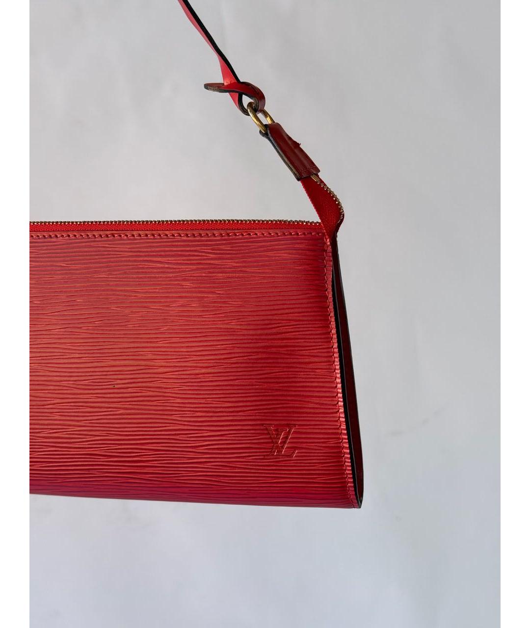 LOUIS VUITTON Красная кожаная сумка с короткими ручками, фото 6