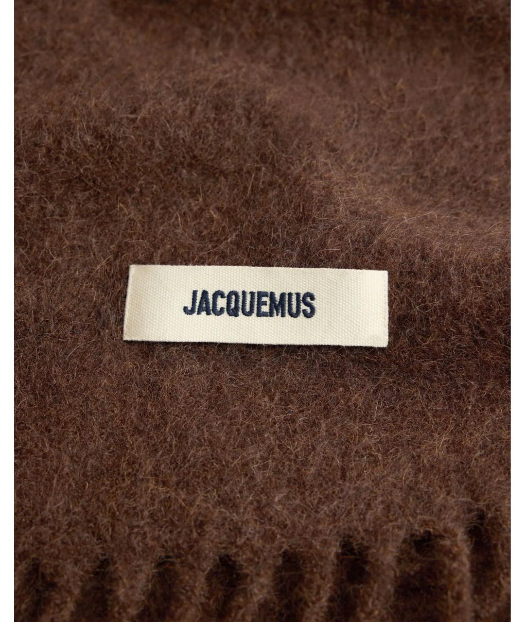 JACQUEMUS Коричневый шерстяной шарф, фото 3