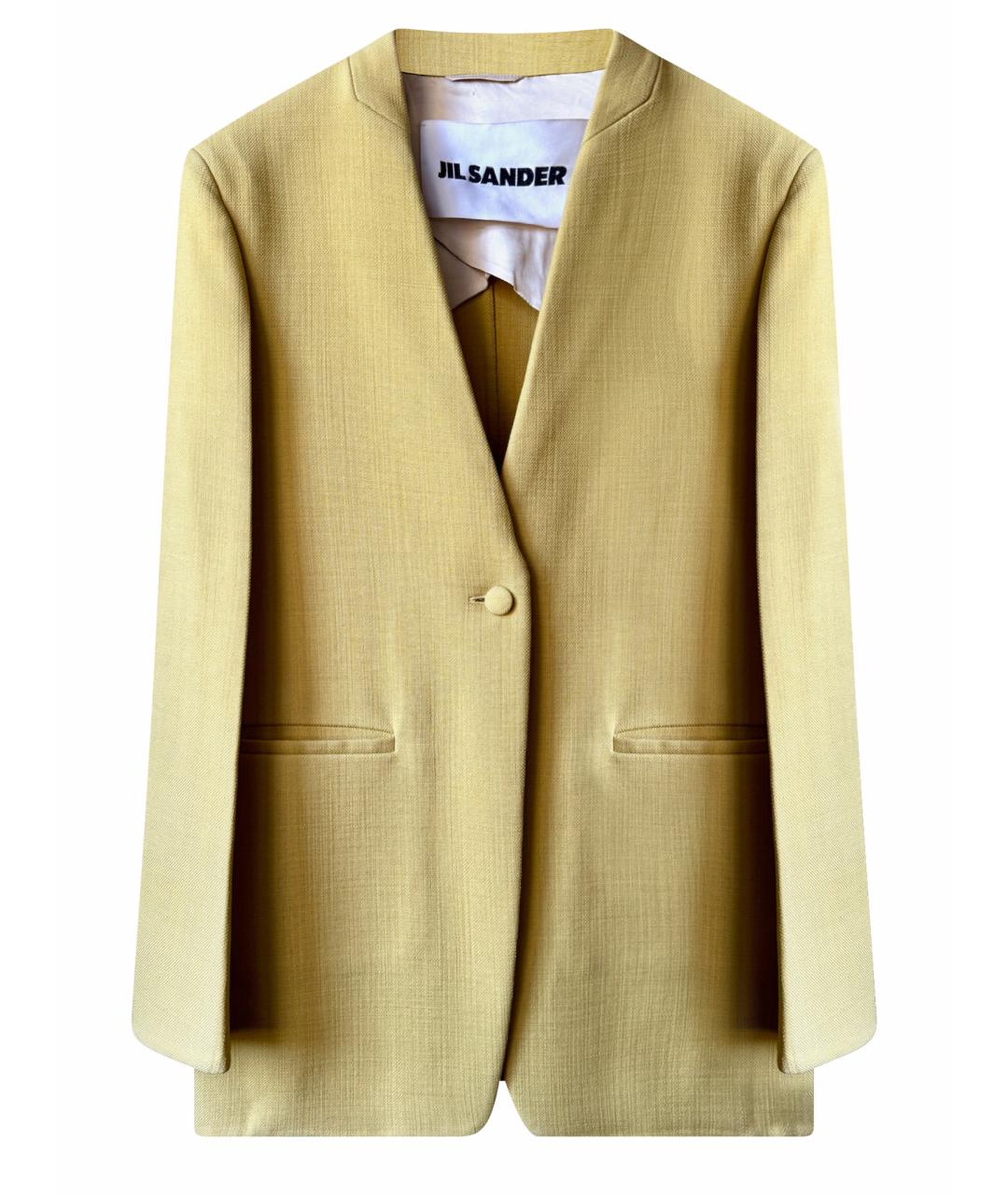 JIL SANDER Желтый шерстяной жакет/пиджак, фото 1