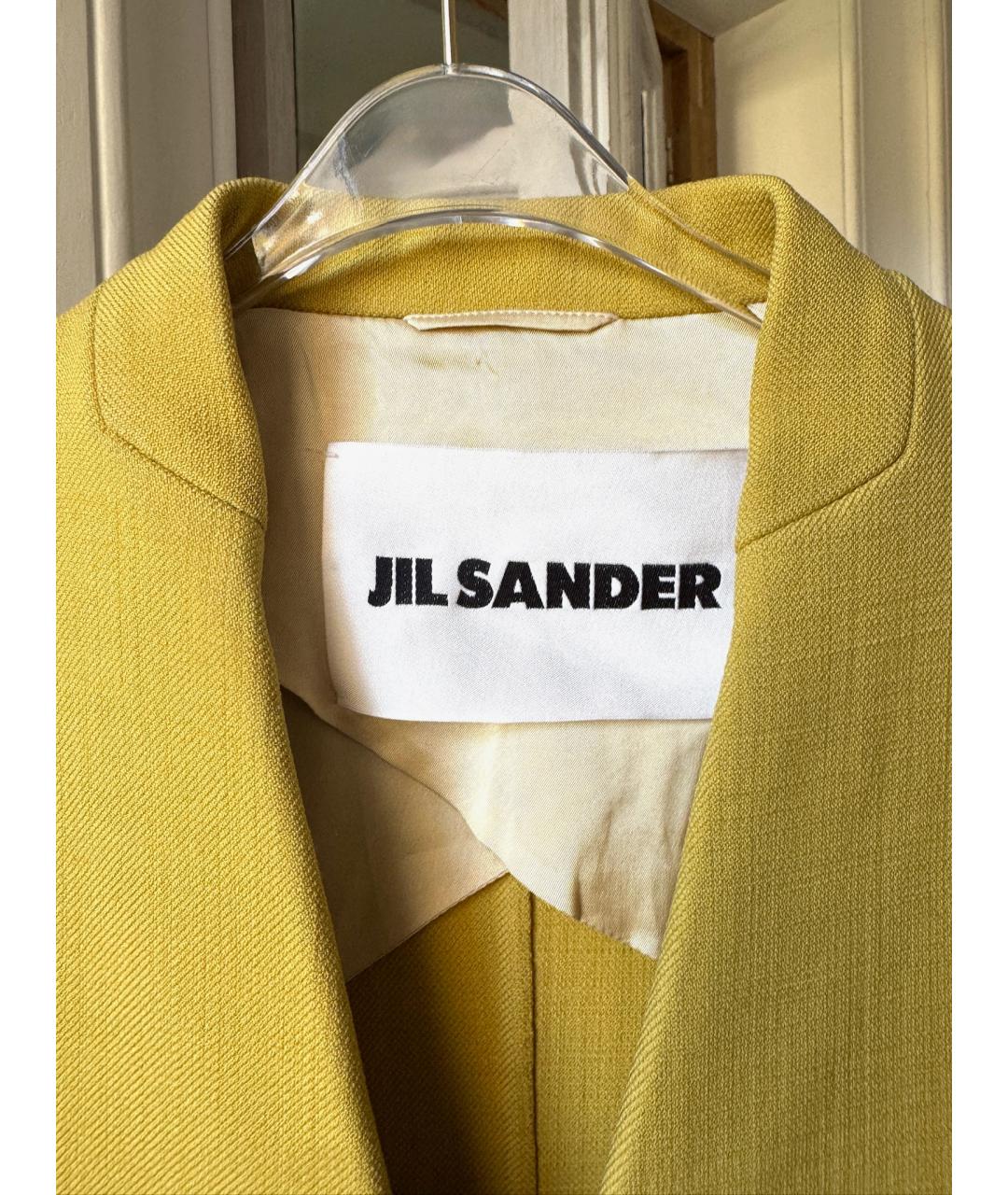 JIL SANDER Желтый шерстяной жакет/пиджак, фото 5