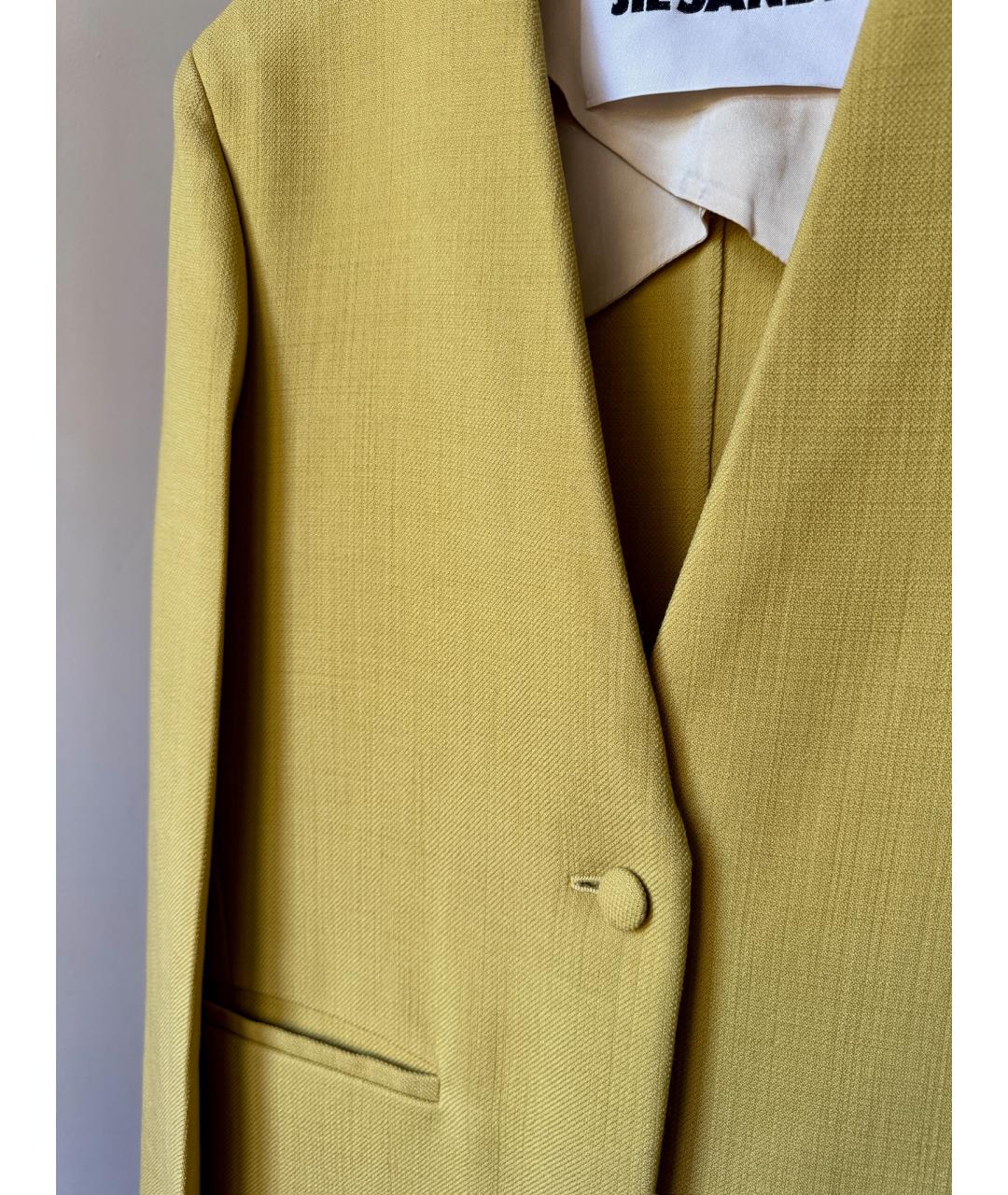 JIL SANDER Желтый шерстяной жакет/пиджак, фото 4