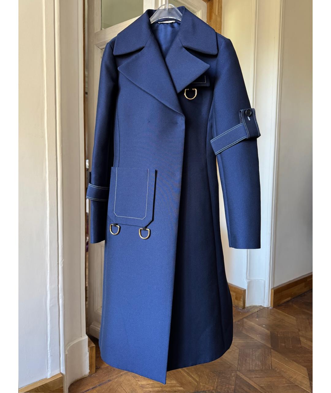 CELINE Синее полиэстеровое пальто, фото 8
