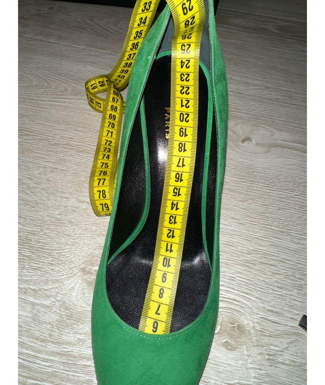 SAINT LAURENT Зеленые замшевые туфли, фото 6